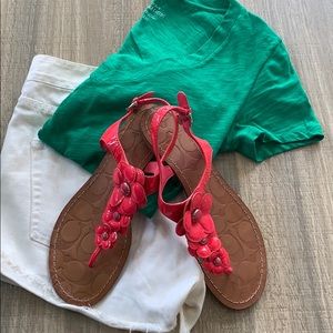 Hot Pink Flower Sandals from Coach